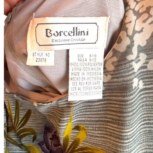 Borcellini Sleeveless Maxi Dress Multicolor Side Slit Green/Gray Size 9/10 - Picture 3 of 5